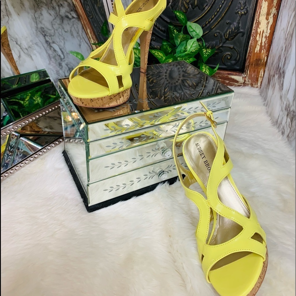 Yellow High Heel Sandals Audrey Brooke